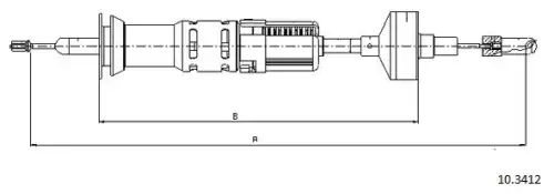 Clutch cable 10.3412 CABOR