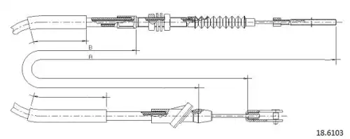 Clutch cable 18.6103 CABOR