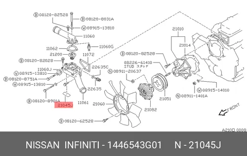 КОЛЬЦО УПЛОТНИТЕЛЬНОЕ 1446543G01 NISSAN