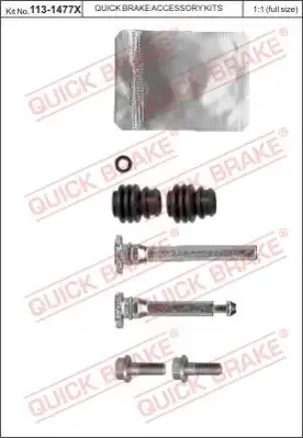 113-1477X КОМПЛЕКТ НАПРАВЛЯЮЩИХ СУППОРТА QUICK BRAKE