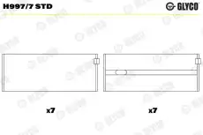 вкладыши коренные к-кт! STD (7)\ MB W124/W140/W202 2.6-3.0D M103/M104/OM603 84> H997/7 STD GLYCO