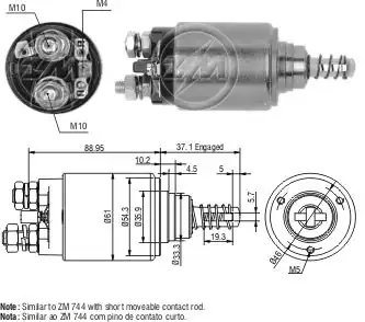 ВТЯГИВАЮЩЕЕ РЕЛЕ СТАРТЕРА 544 ZM