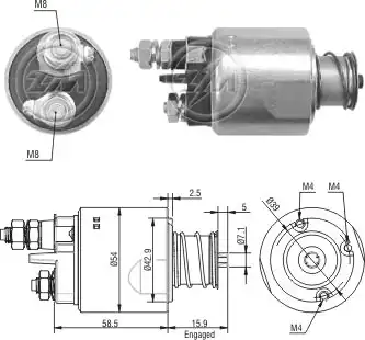 Втягивающее реле стартера 1495 ZM