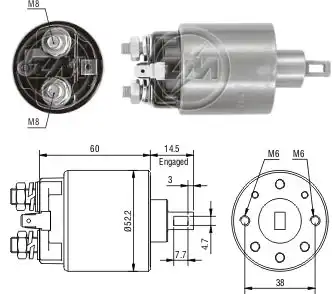 ВТЯГИВАЮЩЕЕ РЕЛЕ СТАРТЕРА 710 ZM
