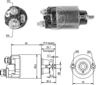 Втягивающее реле стартера 705 ZM