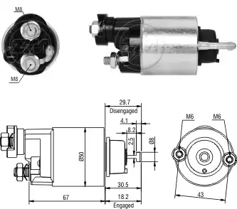 Втягивающее реле стартера 2705 ZM