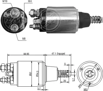 Втягивающее реле стартера 1640 ZM