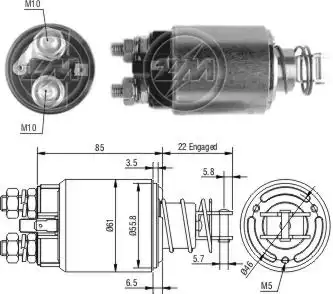 Втягивающее реле стартера 655 ZM