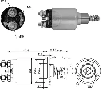 ВТЯГИВАЮЩЕЕ РЕЛЕ СТАРТЕРА 1653 ZM