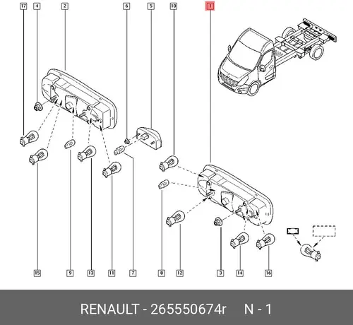Фонарь габаритный RENAULT 265550674R