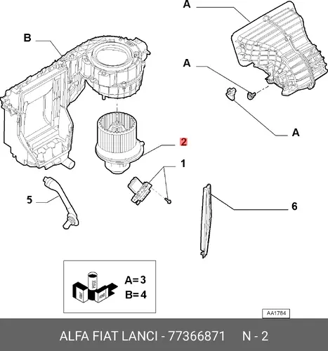 Вентилятор отопителя FIAT 77366871