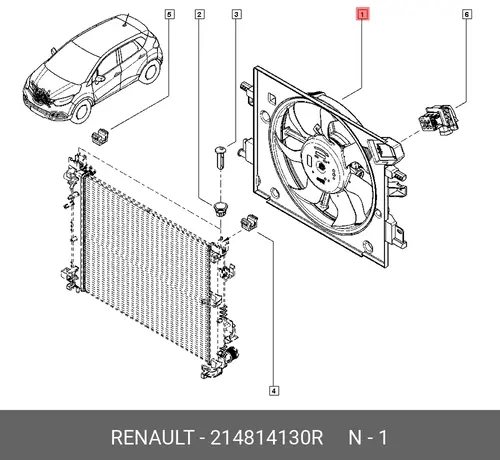 вентилятор охлаждения!\ Renault Logan 13> 214814130R