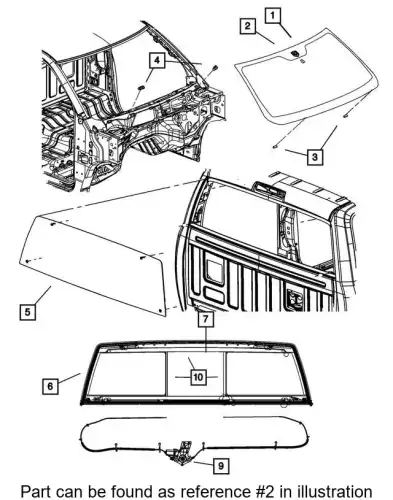 Стекло лобовое 68050019AB CHRYSLER