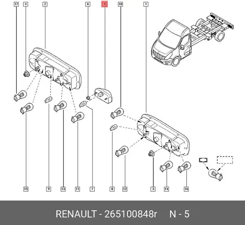 Фонарь габаритный RENAULT 26 51 008 48R