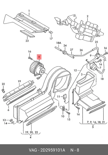 мотор печки MB 2D2 959 101 A VAG