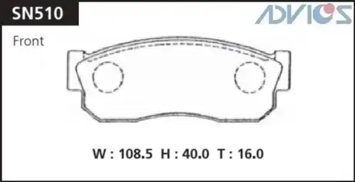 Тормозные колодки дисковые ADVICS SN510