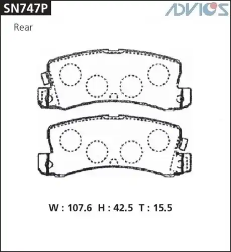 Тормозные колодки дисковые ADVICS SN747P