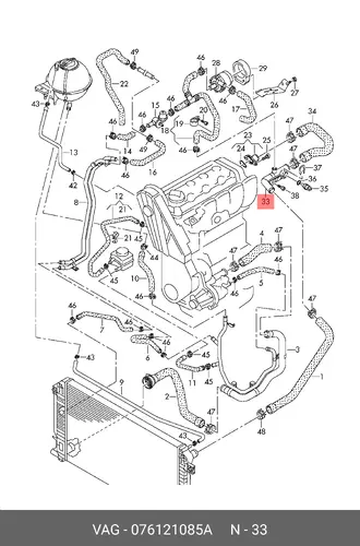 WASSERROHR 076121085A VAG
