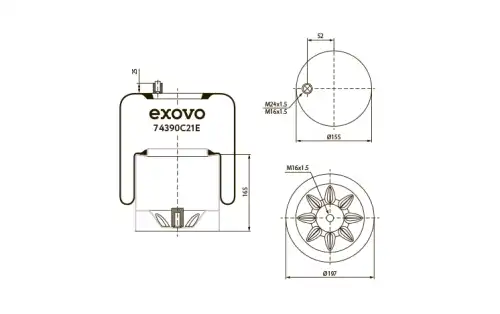 Пневмоподушка EXOVO 74390C21E