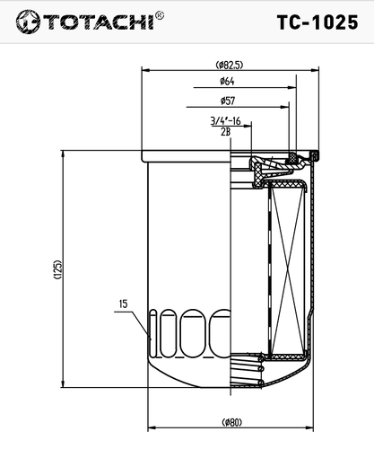 Фильтр масляный TOTACHI TC-1025