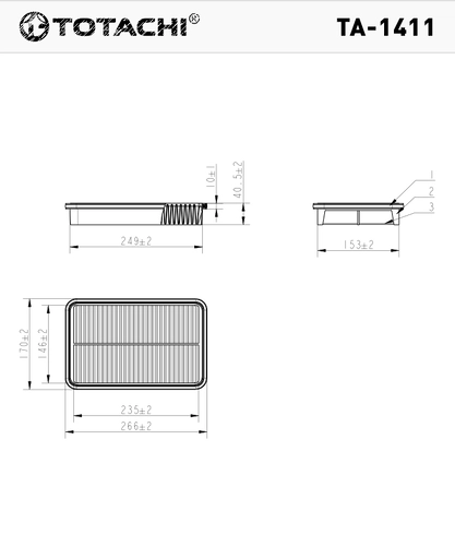 Фильтр воздушный TOTACHI TA-1411