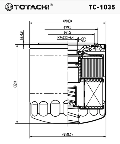 Фильтр масляный TOTACHI TC-1035