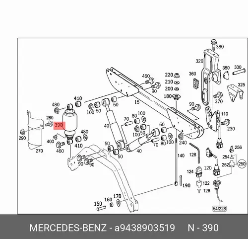 Амортизатор кабины MB 9438903519