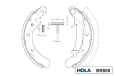 Тормозные колодки барабанные HOLA BR806