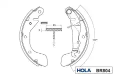 Тормозные колодки барабанные HOLA BR804