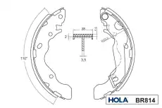 Тормозные колодки барабанные HOLA BR814