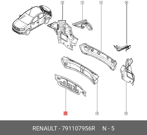 панель кузова!\ Renault Logan II <14 791107956R