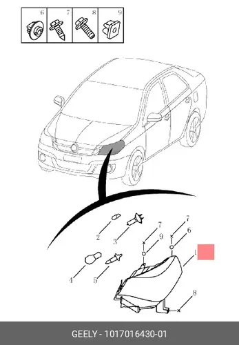 Фара GEELY 1017016430-01