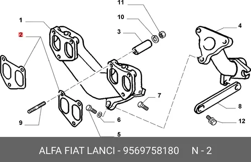 Прокладка 9569758180 FIAT
