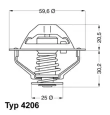 Термостат системы охлаждения WAHLER 4206.90D