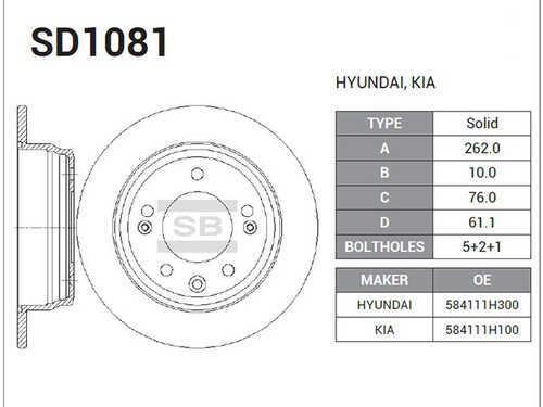 Тормозной диск SANGSIN SD1081