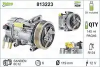 Компрессор, кондиционер - легковой автомобиль - 12V!FR \ 813223 VALEO