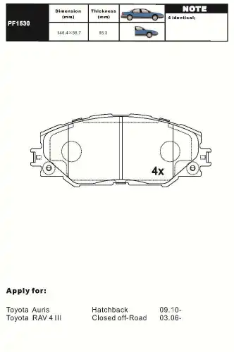 Тормозные колодки дисковые AIKO PF1530