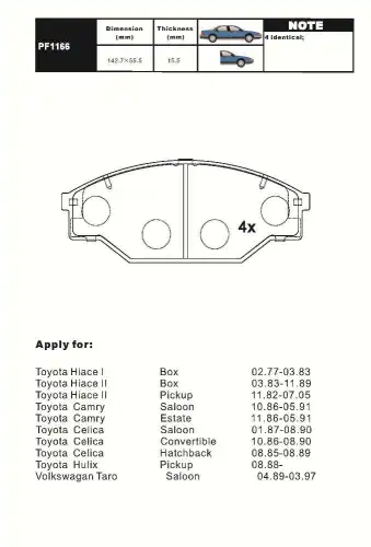 Тормозные колодки дисковые AIKO PF1166