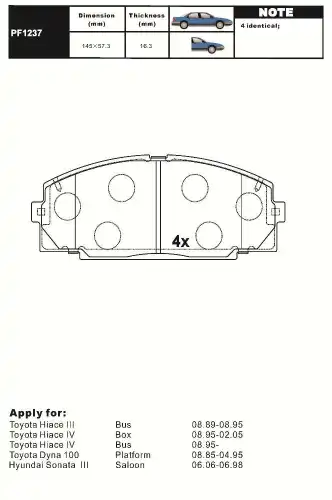 Тормозные колодки дисковые AIKO PF1237