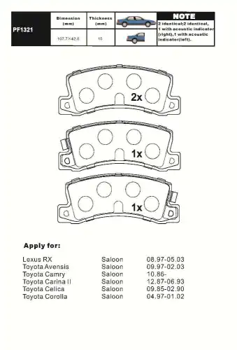 Тормозные колодки дисковые AIKO PF1321