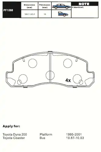 Тормозные колодки дисковые AIKO PF1388