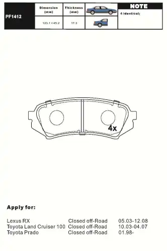 Тормозные колодки дисковые AIKO PF1412