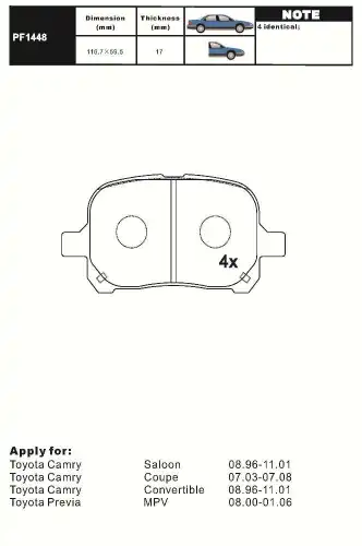 Тормозные колодки дисковые AIKO PF1448