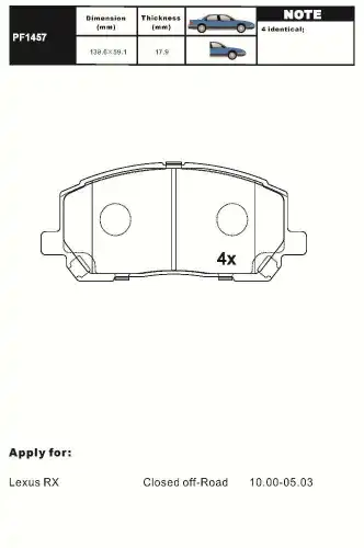 Тормозные колодки дисковые AIKO PF1457