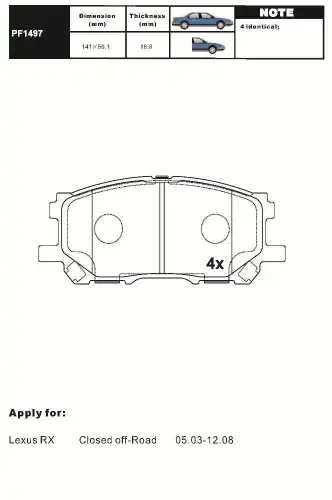 Тормозные колодки дисковые AIKO PF1497