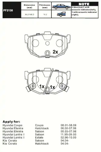 Тормозные колодки дисковые AIKO PF2130