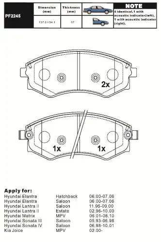 Тормозные колодки дисковые AIKO PF2245