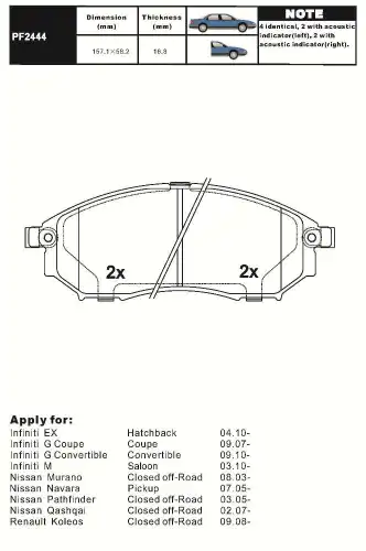 Тормозные колодки дисковые AIKO PF2444