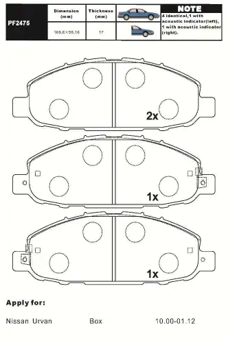 Тормозные колодки дисковые AIKO PF2475