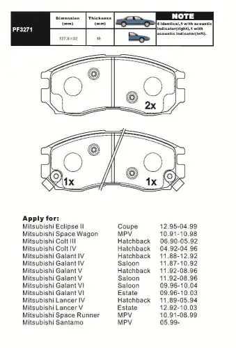 Тормозные колодки дисковые AIKO PF3271